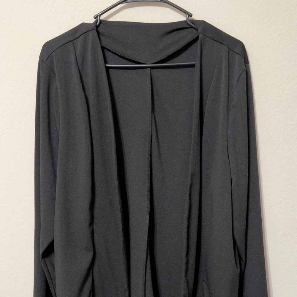 Cardigan Blazer Style Polyester Top Black Size XXL